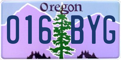 OR license plate 016BYG