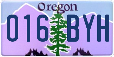 OR license plate 016BYH