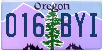 OR license plate 016BYI