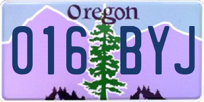 OR license plate 016BYJ