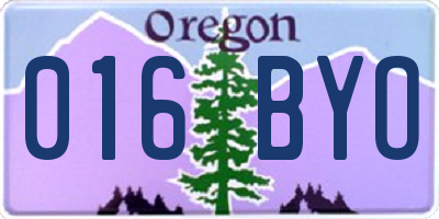 OR license plate 016BYO