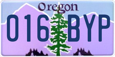 OR license plate 016BYP