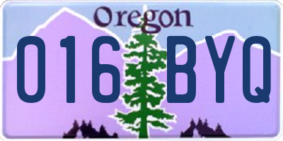 OR license plate 016BYQ
