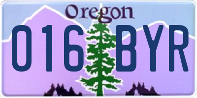 OR license plate 016BYR