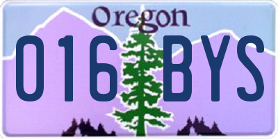 OR license plate 016BYS