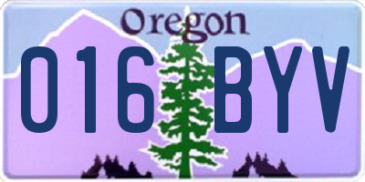 OR license plate 016BYV