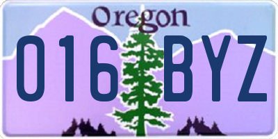 OR license plate 016BYZ