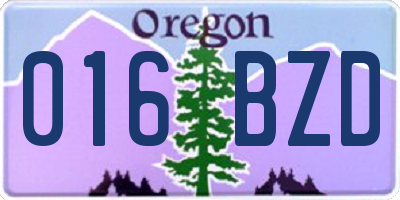 OR license plate 016BZD