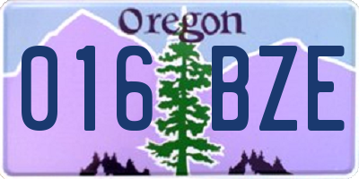 OR license plate 016BZE