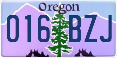 OR license plate 016BZJ