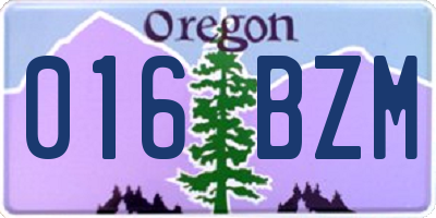 OR license plate 016BZM