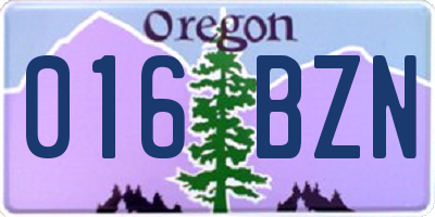OR license plate 016BZN