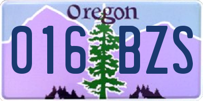 OR license plate 016BZS