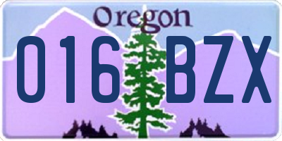 OR license plate 016BZX