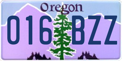 OR license plate 016BZZ