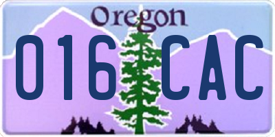 OR license plate 016CAC