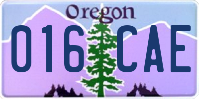 OR license plate 016CAE