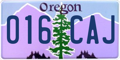 OR license plate 016CAJ
