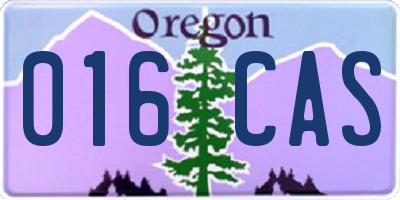 OR license plate 016CAS