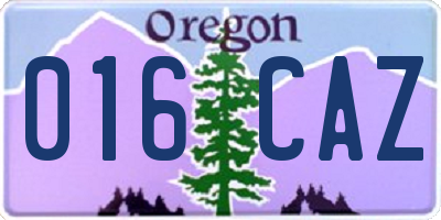 OR license plate 016CAZ
