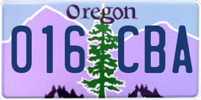OR license plate 016CBA