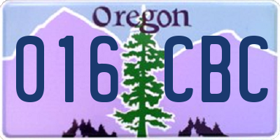 OR license plate 016CBC