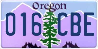 OR license plate 016CBE