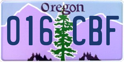 OR license plate 016CBF