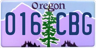 OR license plate 016CBG