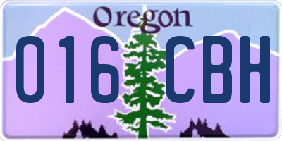 OR license plate 016CBH