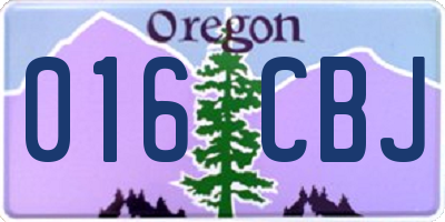 OR license plate 016CBJ