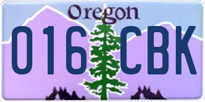 OR license plate 016CBK