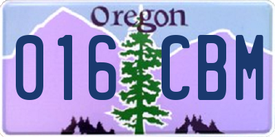 OR license plate 016CBM
