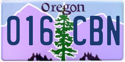 OR license plate 016CBN