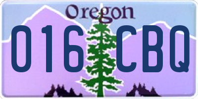 OR license plate 016CBQ