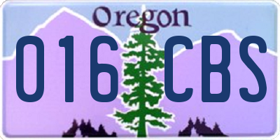 OR license plate 016CBS