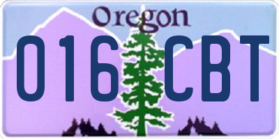 OR license plate 016CBT