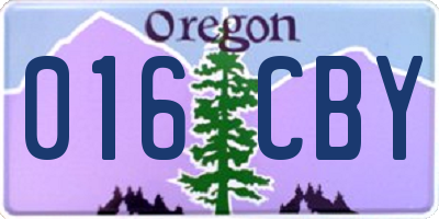 OR license plate 016CBY