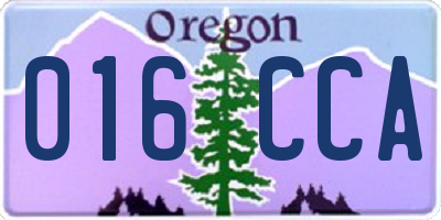 OR license plate 016CCA