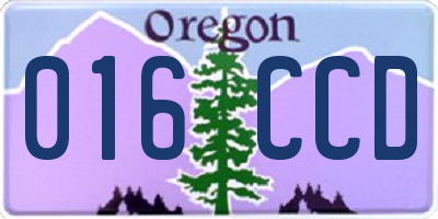 OR license plate 016CCD