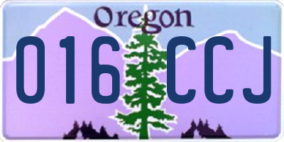 OR license plate 016CCJ