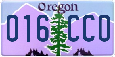 OR license plate 016CCO