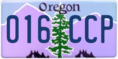 OR license plate 016CCP