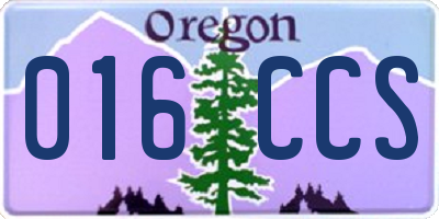 OR license plate 016CCS