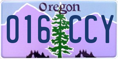OR license plate 016CCY