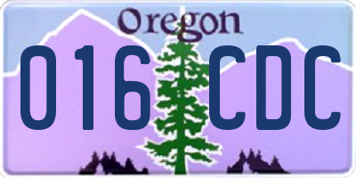 OR license plate 016CDC