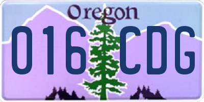 OR license plate 016CDG