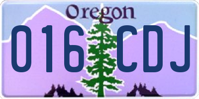 OR license plate 016CDJ