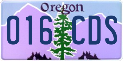 OR license plate 016CDS