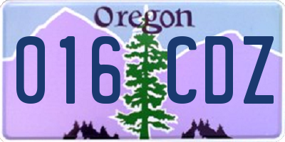 OR license plate 016CDZ